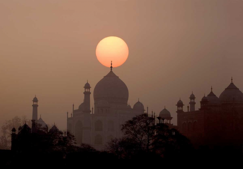 India, Uttar Pradesh, Agra Sunset over Taj Mahal art print by Jim Zuckerman for $57.95 CAD